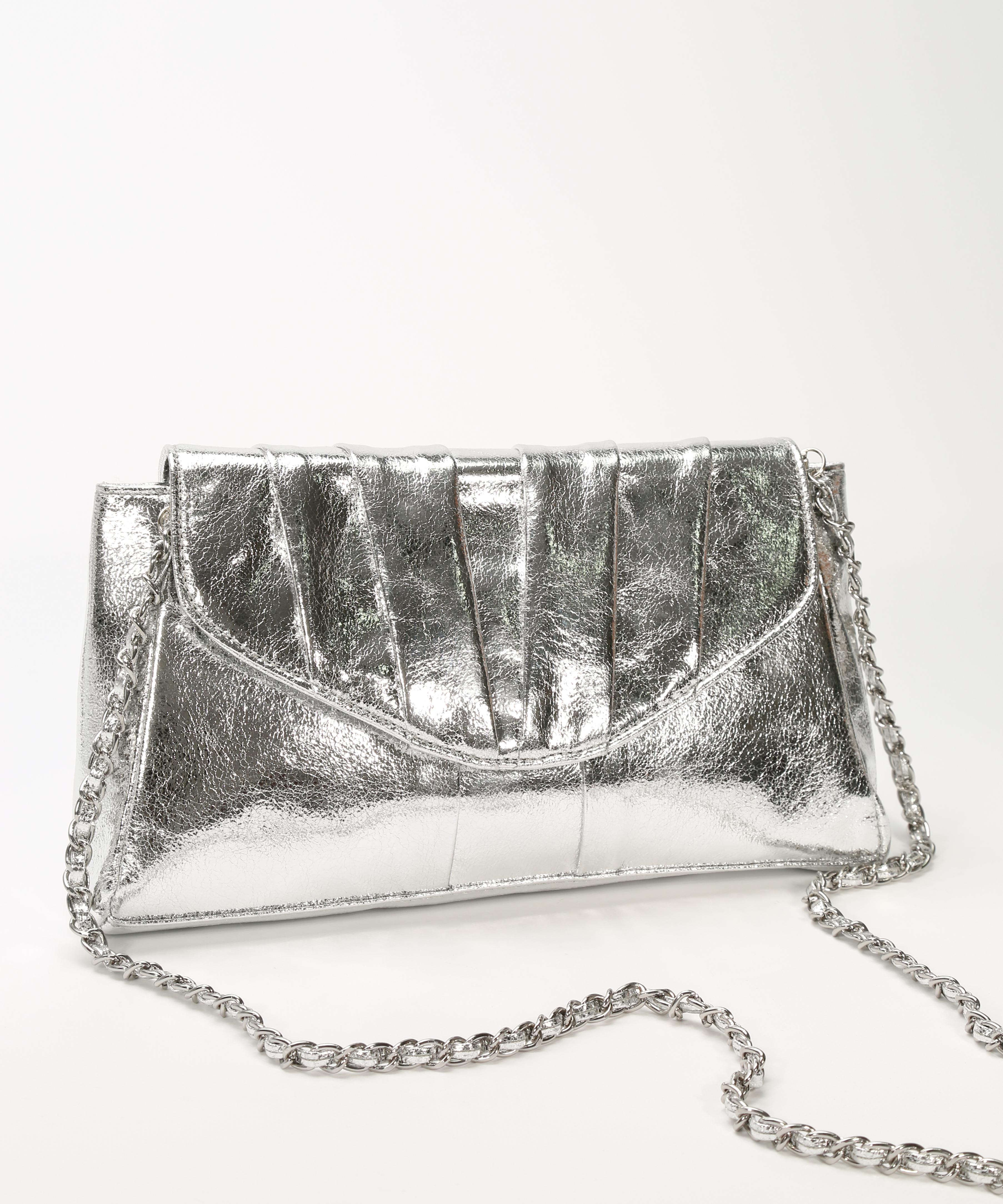 Bolso pliegues fiesta metalizado image number null